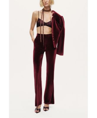 Women's Velvet Bootcut Trousers
