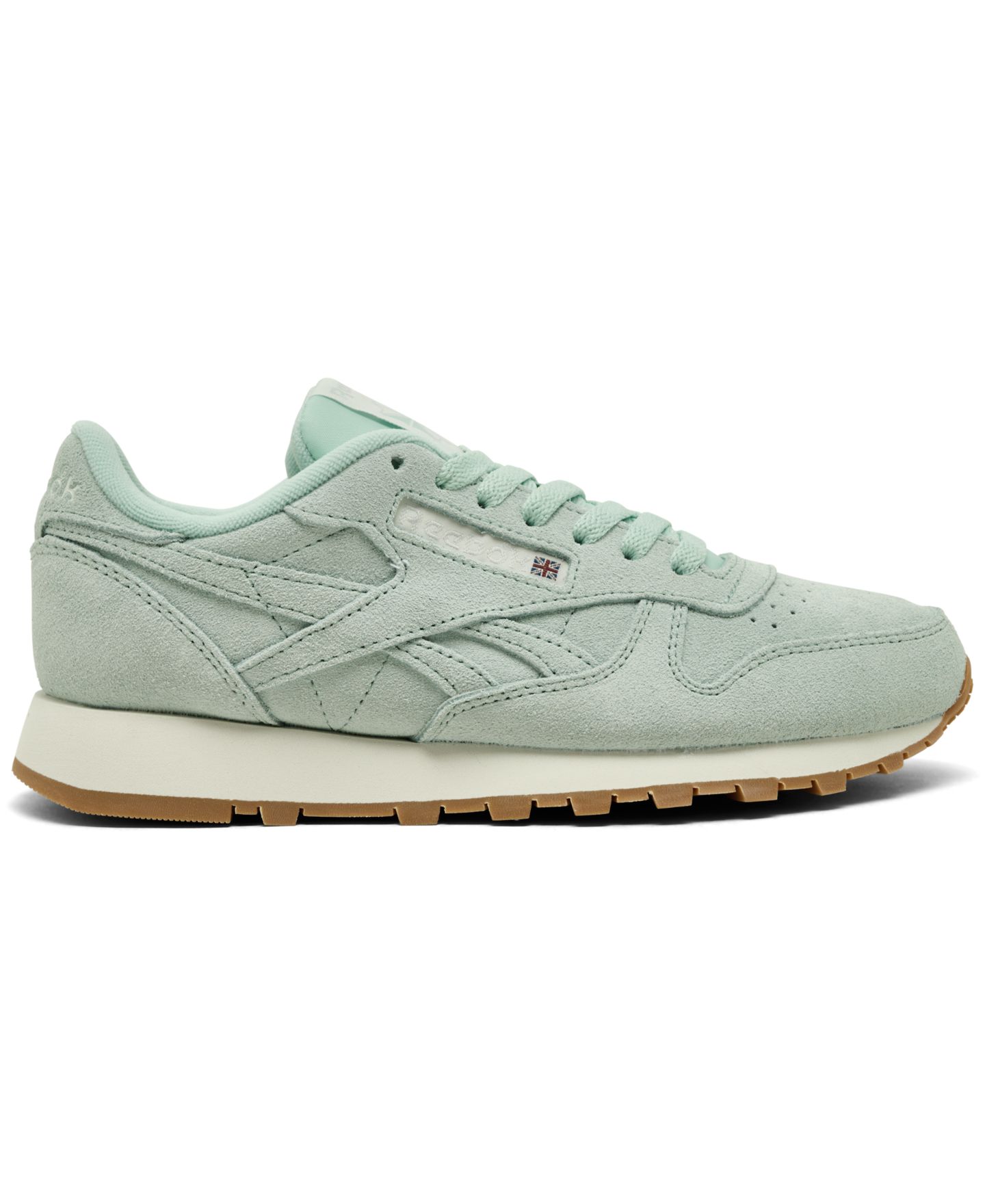 Женские кроссовки Reebok Classic Leather Suede Casual, цвет: Бирюзовый / Белый — фото 3