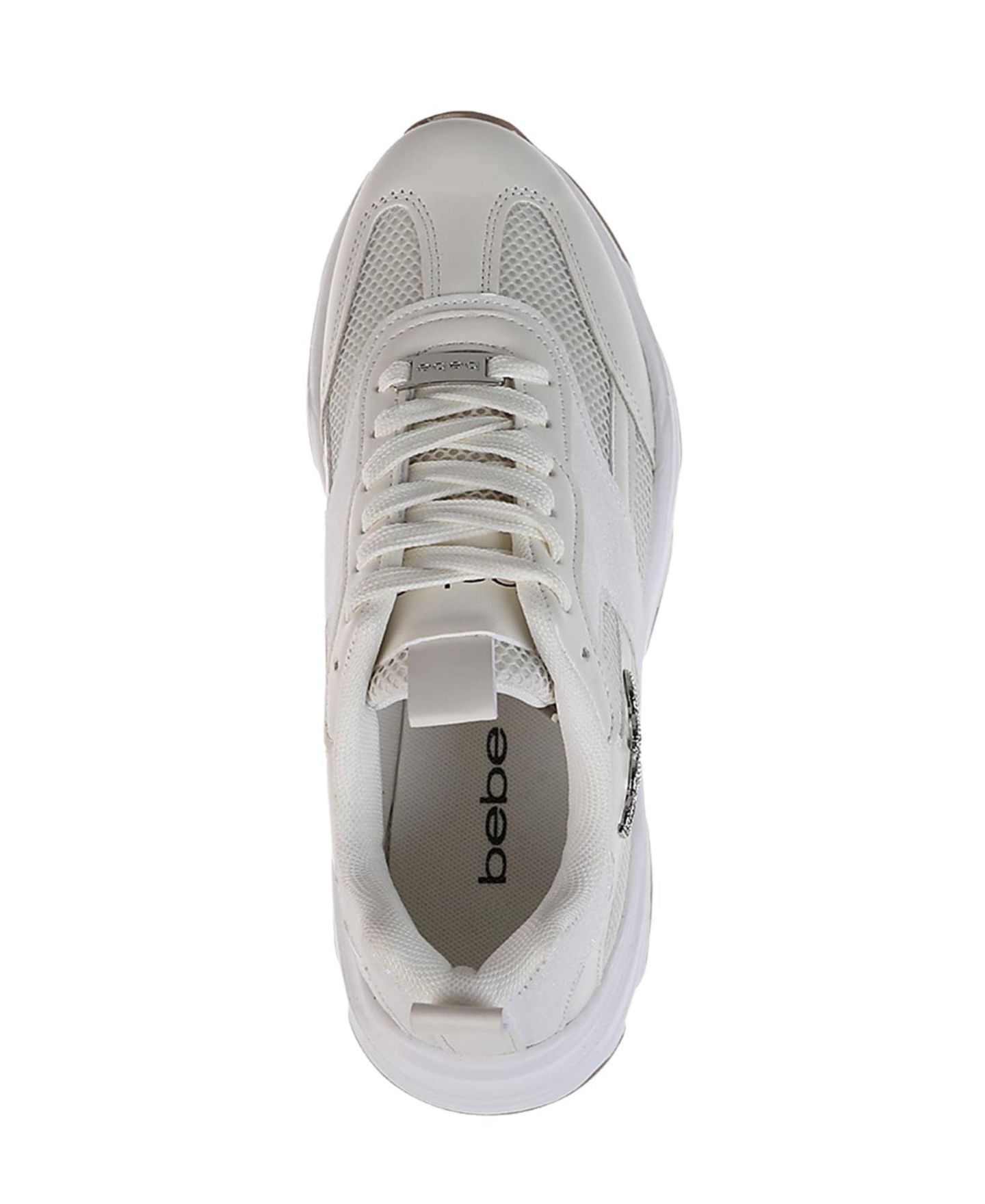 Женские кроссовки Bebe Sneaker with Chunky Outsole and Mixed Material Upper, цвет: Молочно-белый — фото 6