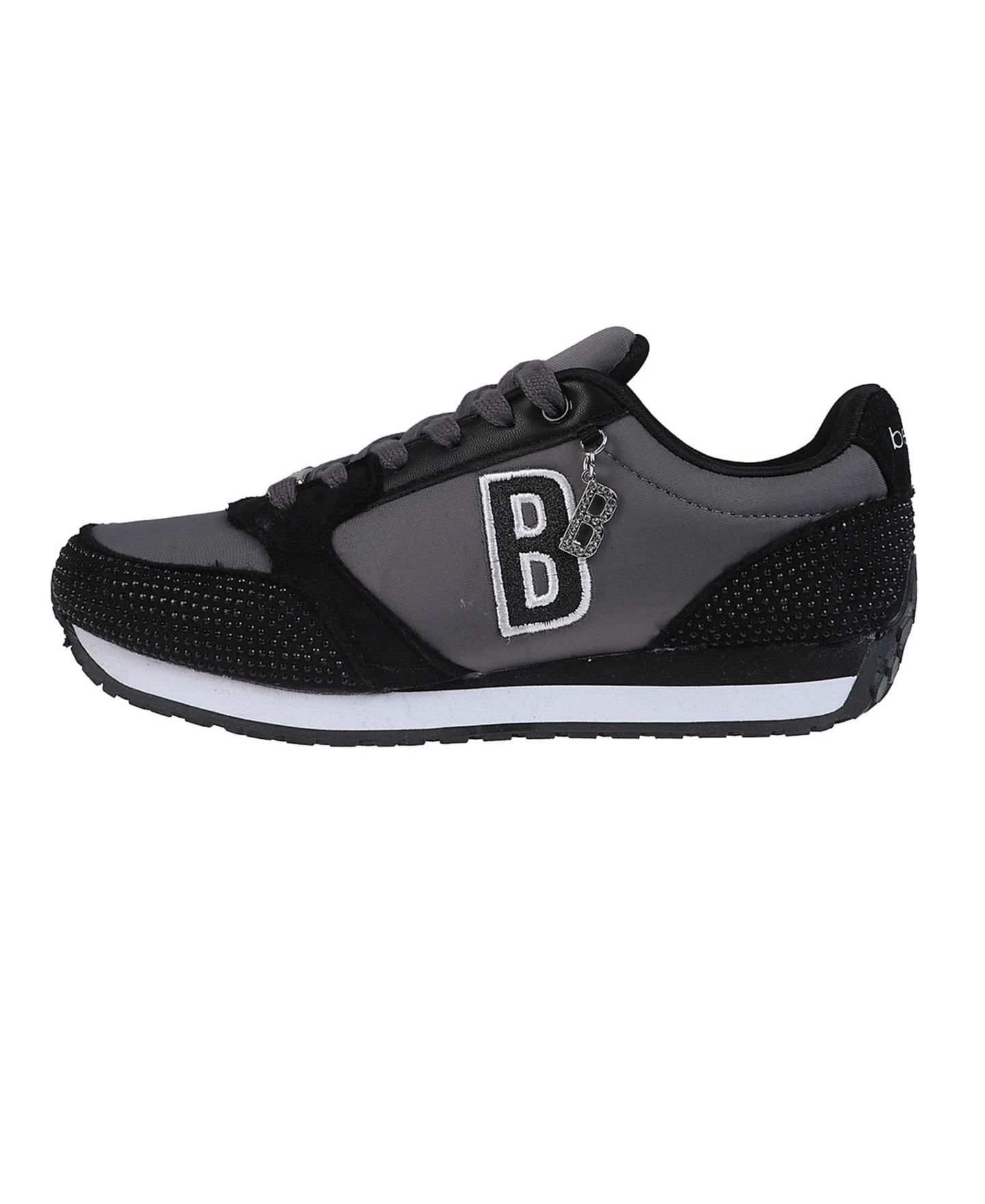 Женские кроссовки Bebe Sneaker with Embellised Upper and Dangle Charm, цвет: Чёрный / Серый — фото 5
