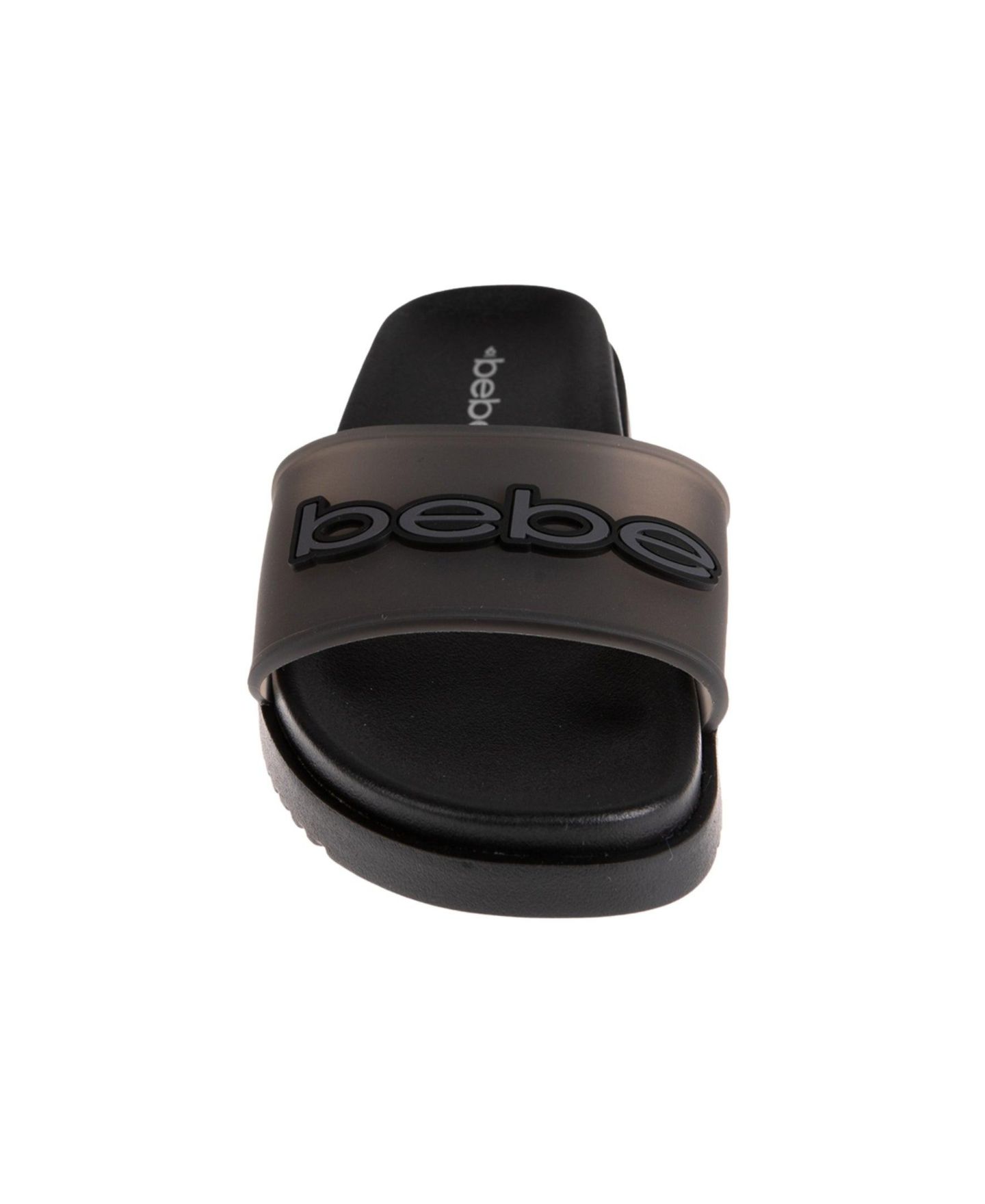Женские сандалии Bebe Sandal with Translucent Upper and Rubber Logo Patch, цвет: Чёрный / Серый — фото 4
