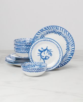 Borderless Blue 12-Piece Dinnerware Set, Service for 4