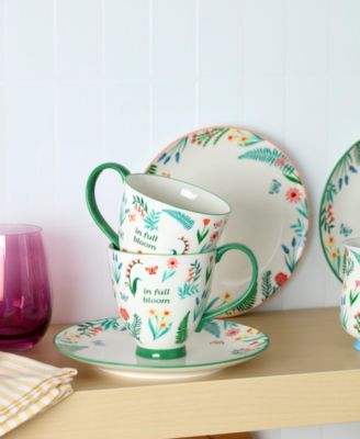 First Blooms Green Mugs, Set of 2