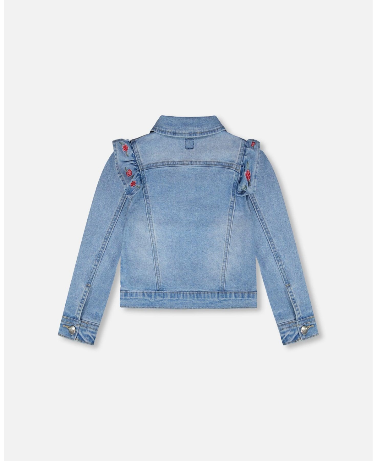Deux par Deux Girls Denim Jacket with Embroidery