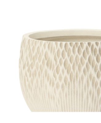 Antique 14.17" Round Planter, Deep-to-Light Gradient Texture, Tapered Design