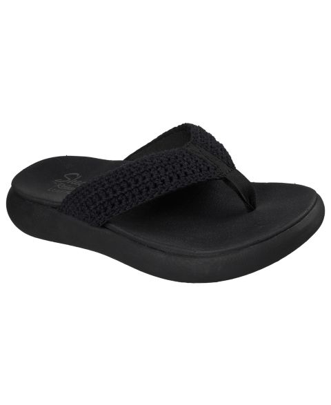 Женские сандалии Skechers Relaxed Fit: Asana Luxe - Valley Chic 2 Flip-Flop Thong, цвет: Чёрный