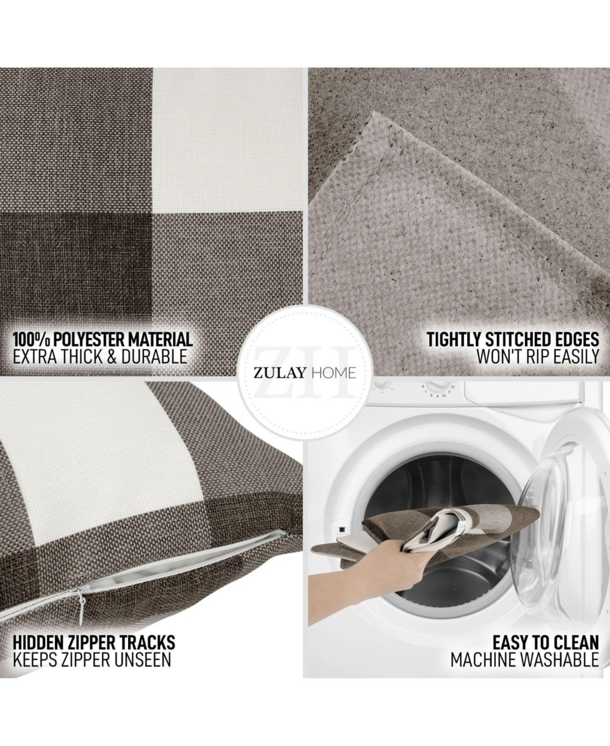 2 Pack Buffalo Plaid Throw Pillow Outdoor & Indoor Covers 16x16 inches