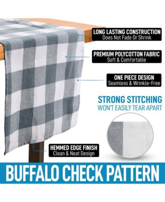 Thick Poly Cotton Buffalo Plaid Table Runners for Decor, Dining Table, Indoor & Outdoor (14"x72")
