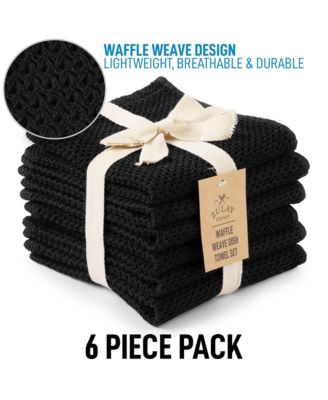 6 Pack 100% Cotton Waffle Weave - 12x12” Super Absorbent Dish Towels for Kitchen