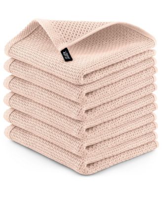 6 Pack 100% Cotton Waffle Weave - 12x12” Super Absorbent Dish Towels for Kitchen