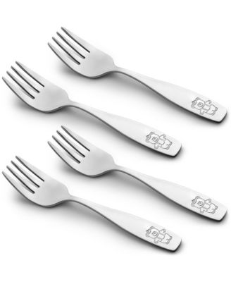 Kids and Toddler Cutlery Set Designed For Self Feeding - 4 Piece Fork