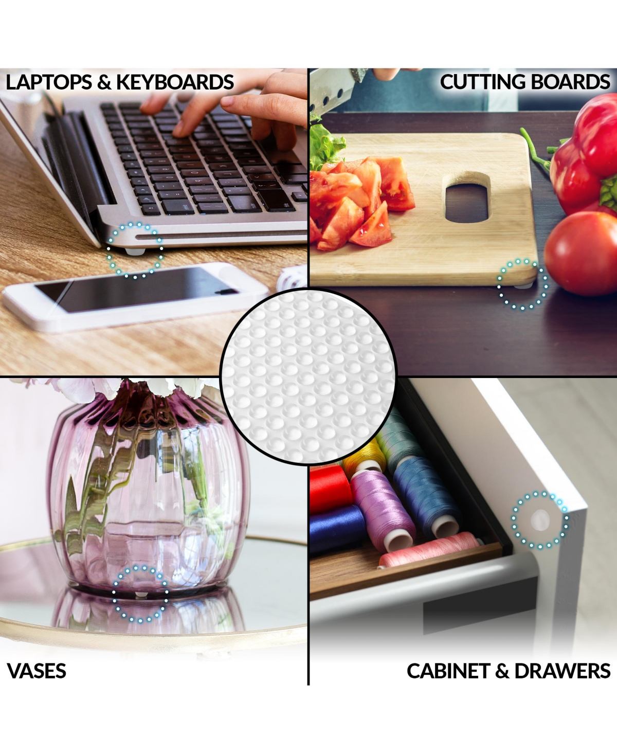 Zulay Kitchen Cabinet Bumpers Clear Adhesive Pads 50-Pc