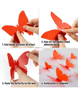 Removable DIY 3D Butterfly Wall Decorations (24pcs with 3 Different Sizes)