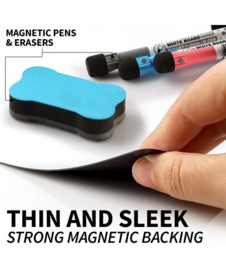12x8" Magnetic Whiteboard for Fridge - Mini Magnetic Dry Erase Board Sheet with 3 Colored Markers and Eraser
