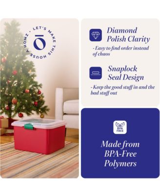 Products Holiday Christmas Light Storage Box Bin with 4 Cord Wrap Organizers