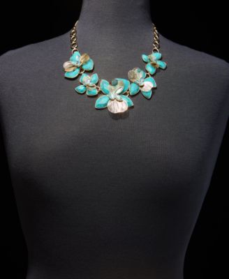 Flower Statement Necklace, 28" 