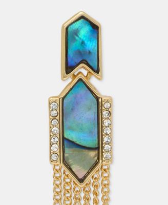 Gold-Tone Post Chain Linear Earrings