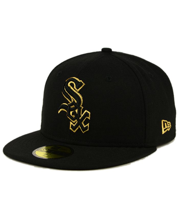 New Era Chicago White Sox Black On Metallic Gold 59FIFTY Fitted Cap ...