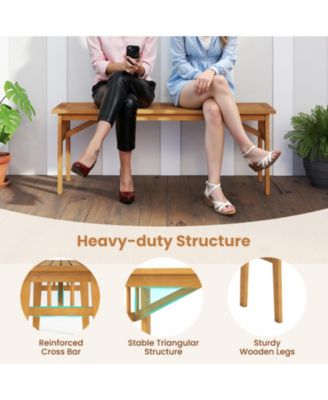 3PCS Patio Dining Set Rectangular Picnic Table & 2 Benches w/1.97'' Umbrella Hole