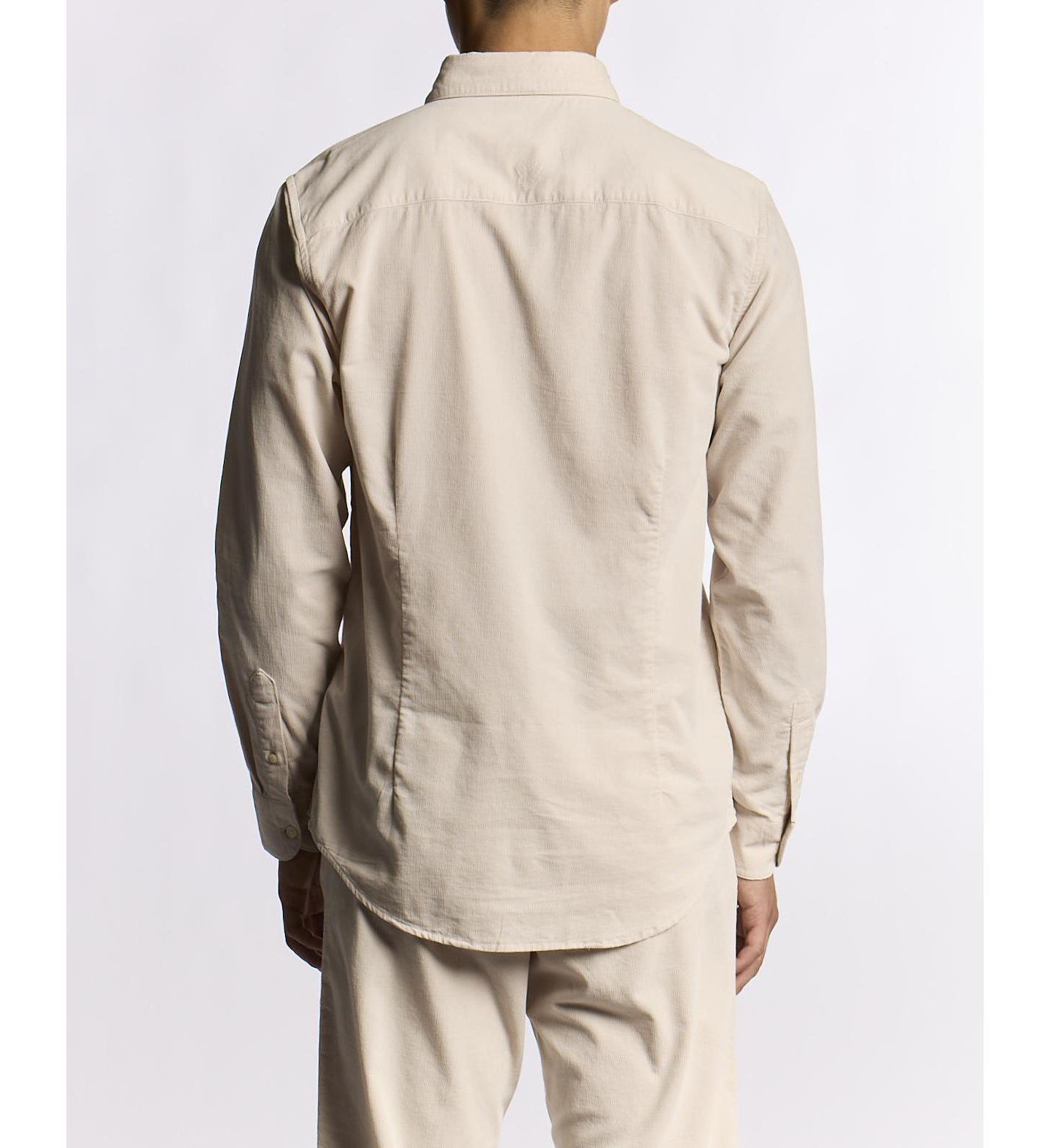 Мужская рубашка Lyle & Scott Long Sleeve Micro Corduroy, цвет: Putty — фото 3