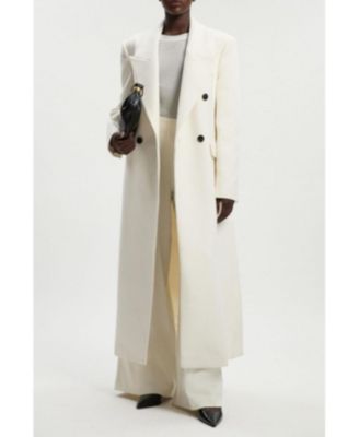 Women's Brushed Wool Double Breasted Maxi Coat