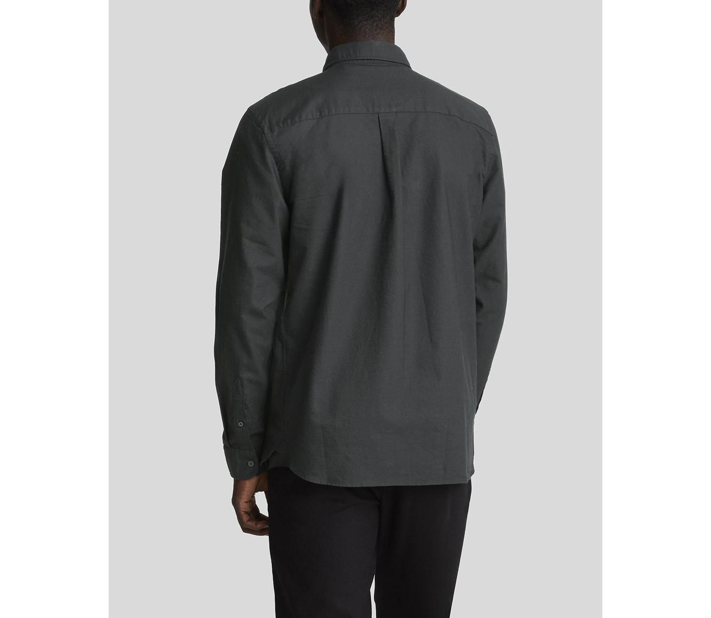 Мужская рубашка Lyle & Scott Tonal Eagle Plain Oxford, цвет: Угольно-чёрный — фото 7