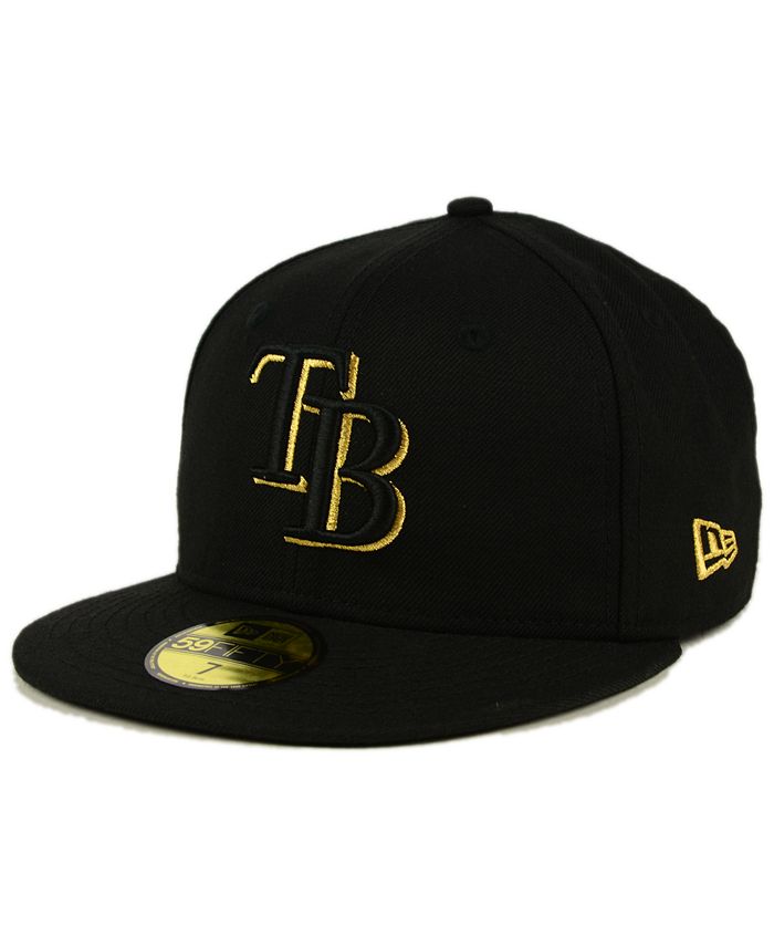 New Era Tampa Bay Rays Black On Metallic Gold 59FIFTY Fitted Cap - Macy's