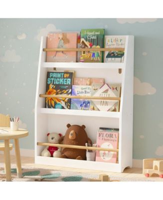 RAINSKEN Kids Bookshelf - 3-Tier Organizer for Books and Toys ...