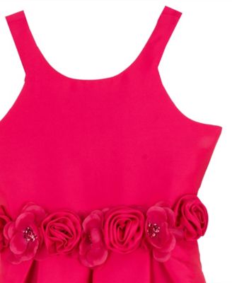 Girls' 7-16 Flower Applique Sleeveless Dress