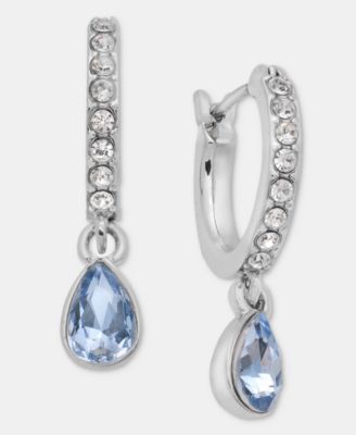 Crystal Charm Huggie Hoop Earrings