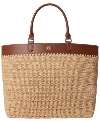 Leather Straw Extra-Large Kyla Tote Bag 