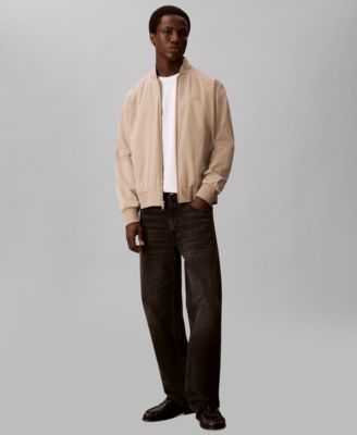 Men's Birdseye Round Collar Bomber Jacket