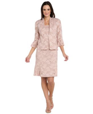 Petite Lace Pleat Hem Jacket Dress
