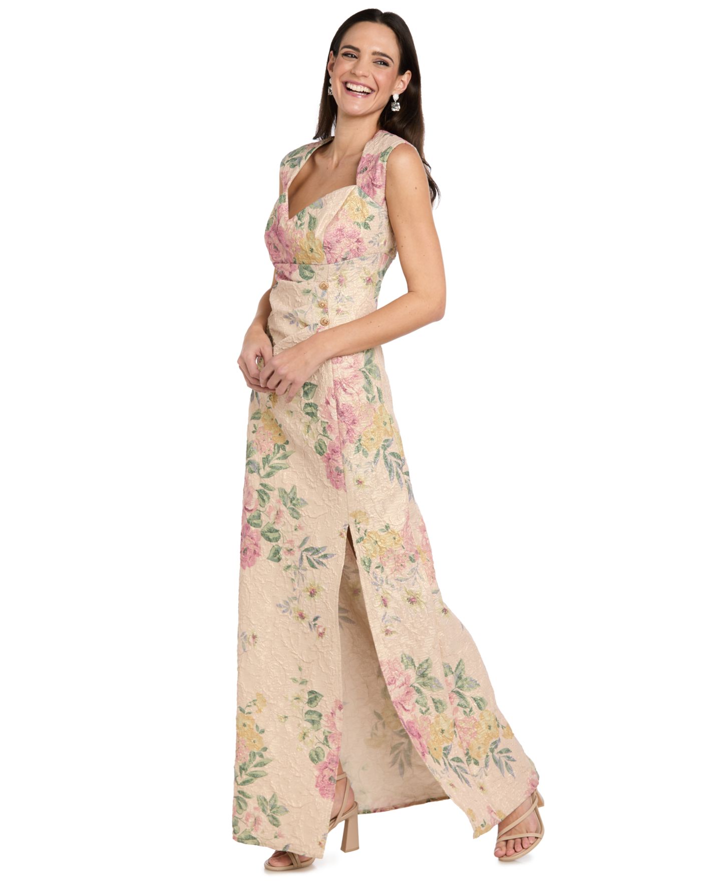 Женское платье R & M Richards Petite Lace Sweetheart Neck Gown, цвет: Состаренный розовый — фото 2