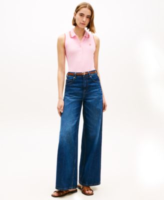 Women's Sleeveless Script Polo T-Shirt