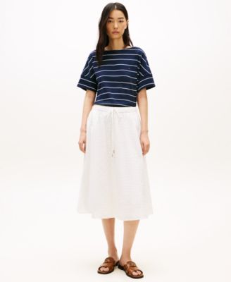 Women's Broderie Elasticated-Waist Skirt