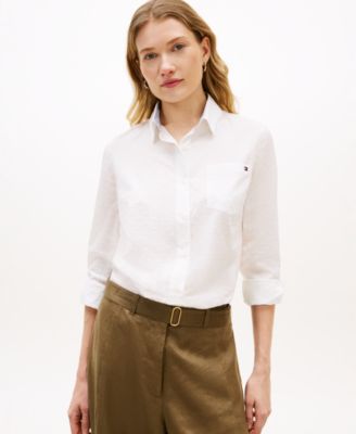 Women's Clip Dot Roll-Tab Collared Shirt