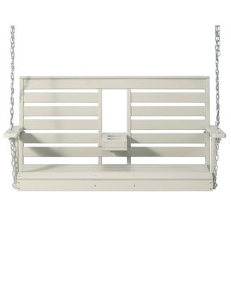 Outdoor 54" HDPE With Cupholders Porch Swing Bench