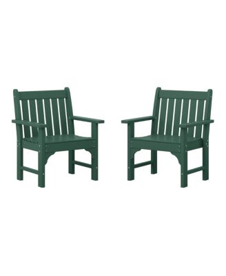 Outdoor Patio HDPE Adirondack Dining Arm Chairs Set of 2