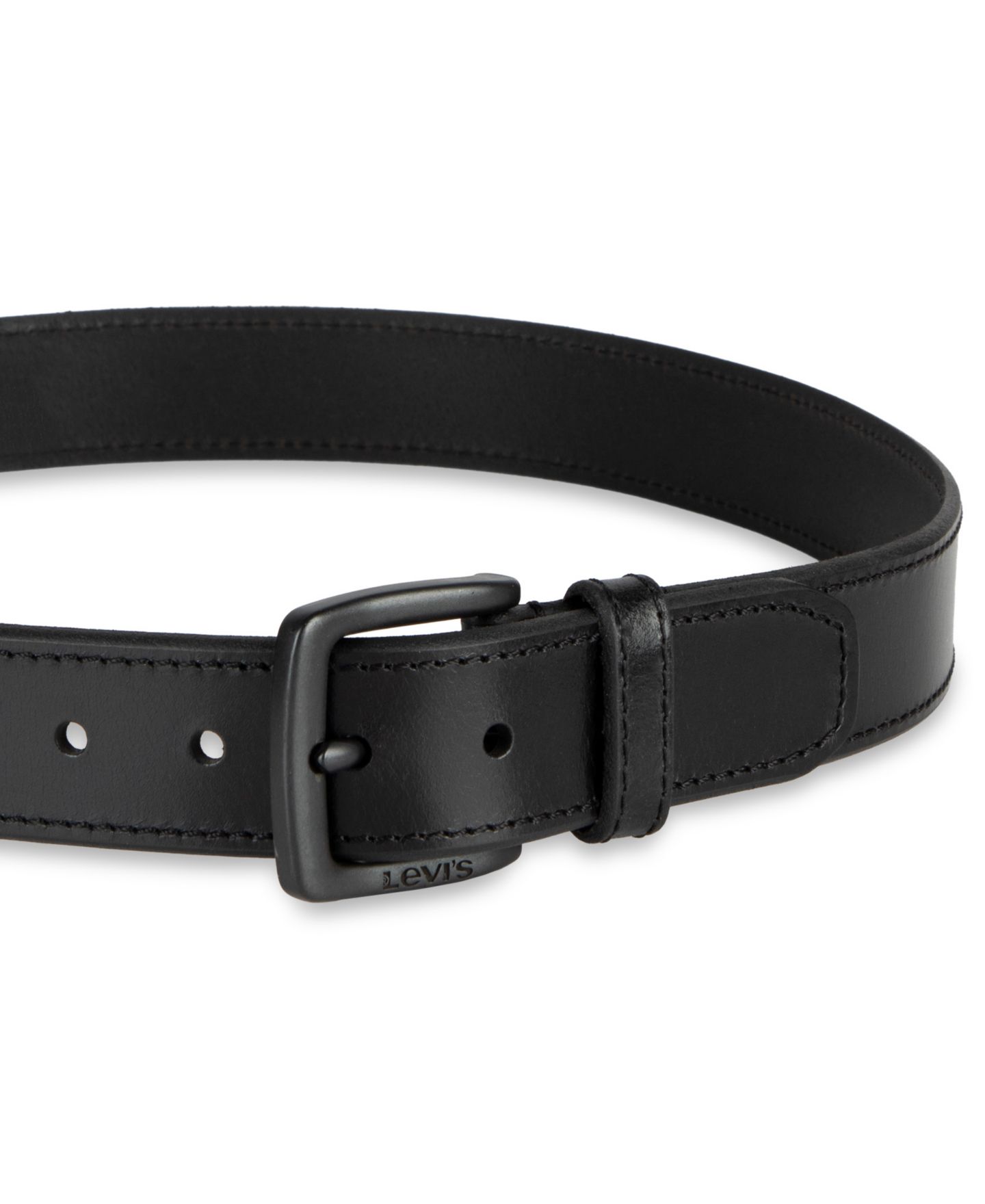 Мужской ремень Levi's Elevated Leather Belt, цвет: Чёрный — фото 4
