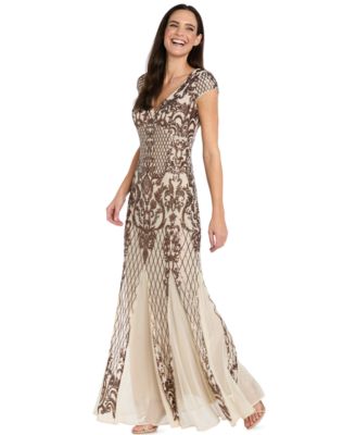Women's Sequin V-Neck Ball Gown