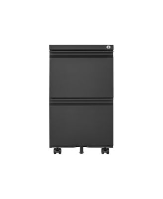 2 Drawer Mobile File Cabinet, Under Desk Filing Cabinet on Wheels, Metal Vertical Storage Cabinet with Lock for Legal/Letter/A4 File