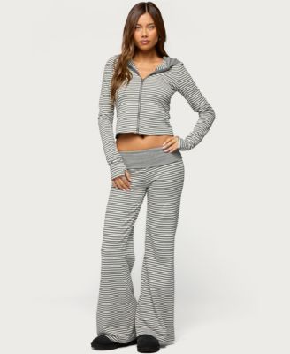 Women's Meggy Striped Foldover Pants