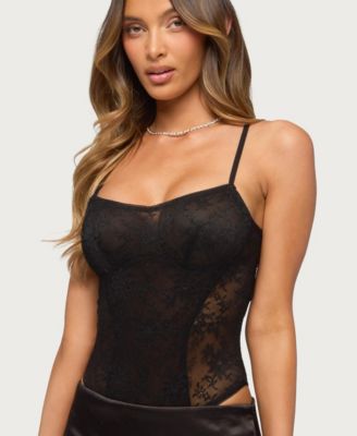 Women's Carinna Sheer Lace Cutout Bodysuit
