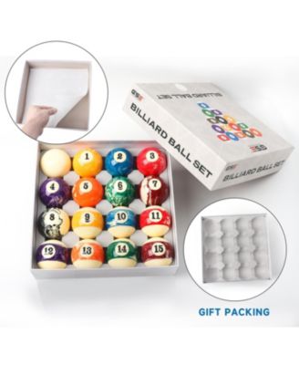 2 1/4-Inch Marble Swirl Professional Regulation Size Billiards Pool Balls Set, Standard 16 Balls Set