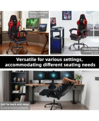 E-Sports Gaming Chair with Massage, Footrest & Recline – PU Leather Ergonomic Racing Seat for Home & Office