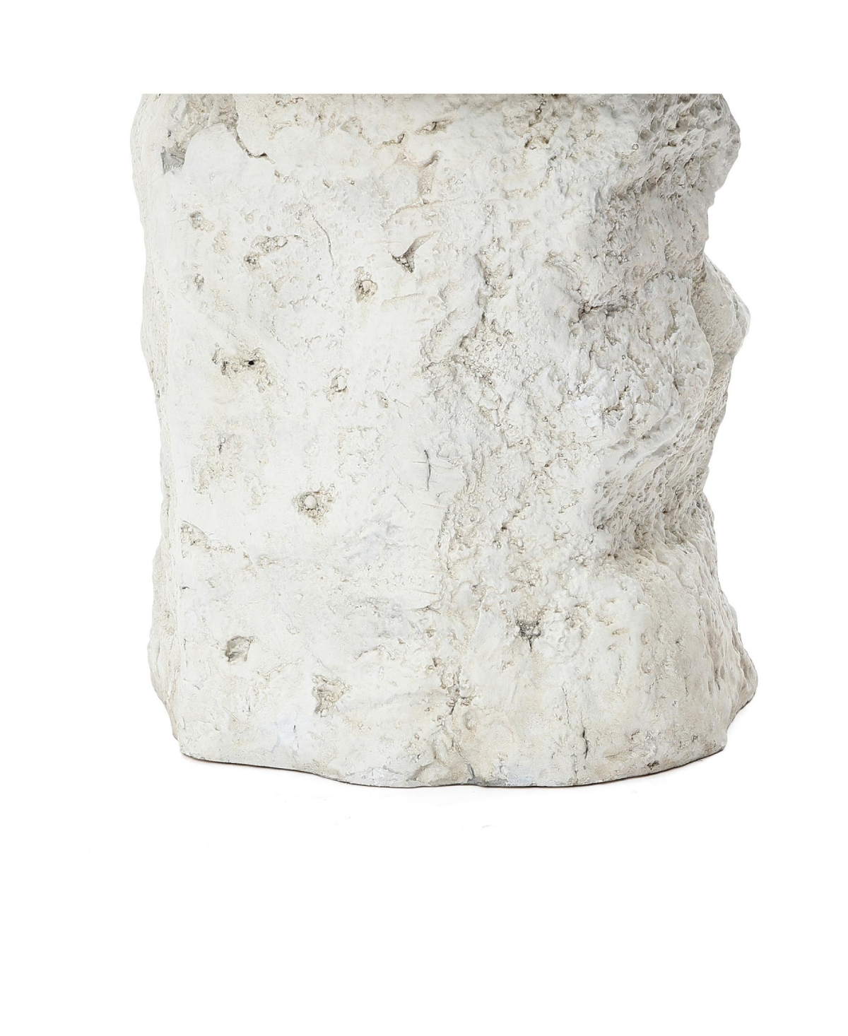 LuxenHome Outdoor Side Table, 18.7" MgO Patio Accent with Textured Base & Smooth Round Top