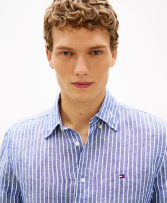 Men's Linen Bengal Stripe Shirt