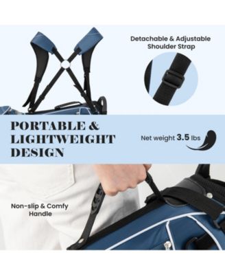 Golf Stand Cart Bag with 4-Way Divider, Organizer Pockets, Carry Strap