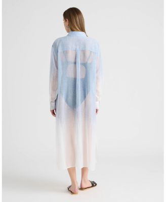 Women's Long Shirt Dress with Side Slits